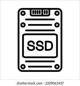 SSD, Memory Icon Logo Design Vector Template Illustration Sign And Symbol Pixels Perfect