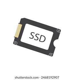 SSD memory storage icon flat design