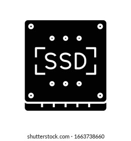 Ssd system black icon, concept illustration, vector flat symbol, glyph sign.