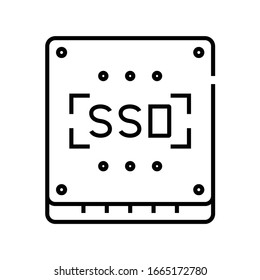 Ssd system line icon, concept sign, outline vector illustration, linear symbol.