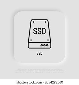 SSD Thin Line Icon. Modern Vector Illustration.