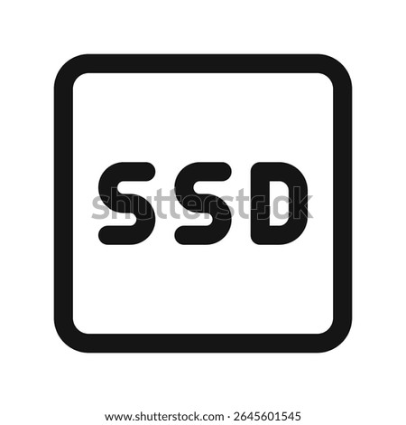 SSD UI icon, solid state drive simple line user interface vector symbol
