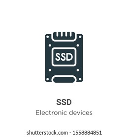 Ssd vector icon on white background. Flat vector ssd icon symbol sign from modern electronic devices collection for mobile concept and web apps design.