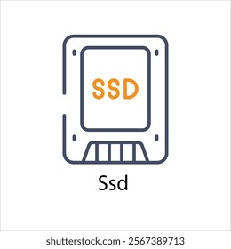 Ssd Vector icon stock illustration