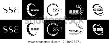 SSE logo. S S E design. White SSE letter. SSE, S S E letter logo design. Initial letter SSE linked circle uppercase monogram logo. design. top logo, Most Recent, Featured,