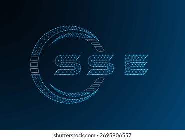 SSE low poly letter logo vector design. SSE lower poly logo design. Low poly logo.
