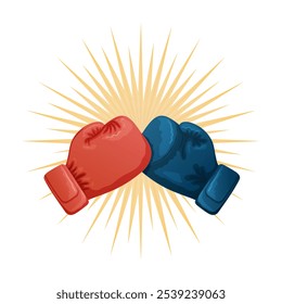 SSeamless pattern depicting multicolored boxing gloves on a black background. Vector illustration