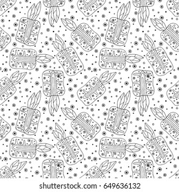 SSeamless vector hand drawn childish pattern with fruits. Cute childlike pineapple with leaves, seeds, drops. Doodle, sketch, cartoon style background. Line drawing Endless repeat swatch
