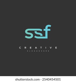 Concepto de Vector inicial de diseño de logotipo de carta SSF. Ilustración simple de la Plantilla del logotipo de SSF