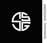 SSG logo SSG icon SSG monogram SSG letter minimalist Circle flat Unique modern abstract logo design.
