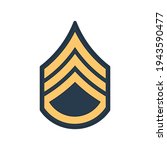 SSG staff sergeant insignia of US army isolated icon. Vector rank of non-commissioned officer armed forces, police enlisted military rank stripe. United States armed forces chevron, sign on uniform
