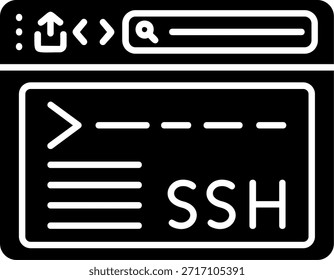 Diseño de icono de estilo de glifo Ssh