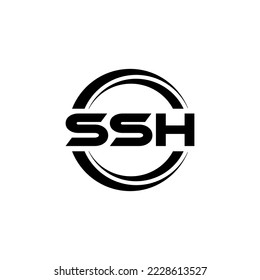 SSH letter logo design in illustration. Vector logo, calligraphy designs for logo, Poster, Invitation, etc.