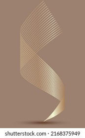 s-shape golden curved beautiful smooth textured lines texture background