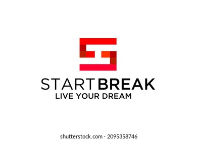 S-shaped cobblestones and business vector illustration design