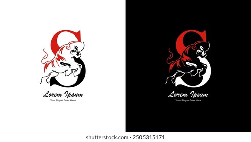 S-shaped logo design combined with bison