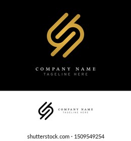 S-shaped outline logo design, Letter - vector logo