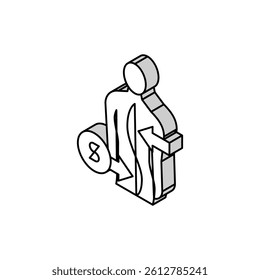 s-shaped scoliosis isometric icon vector. s-shaped scoliosis sign. isolated symbol illustration