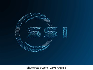 SSI low poly letter logo vector design. SSI lower poly logo design. Low poly logo.