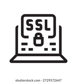 ssl certificate black line icon. Vector isolated element. Minimal clean icons for apps and websites.