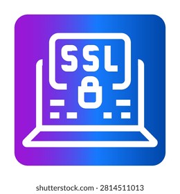 ssl certificate black line icon. Vector isolated element. Minimal clean icons for apps and websites.