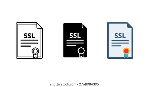 SSL certificate icons, secure socket layer symbols