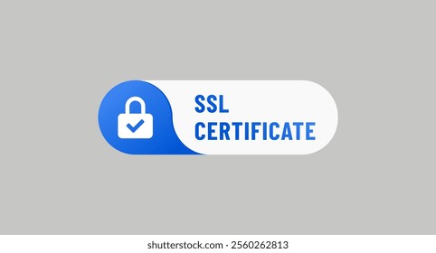 SSL certificate label design element. SSL certificate label for product packaging design element. SSL certificate logo for packaging design element.