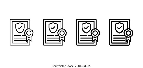 Ssl Certificate Multiple Line Icon Element