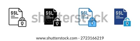 SSL Certificate Multiple Style Icon Design Vector - Secure SSL certificate ensuring encrypted communication and trusted data exchange