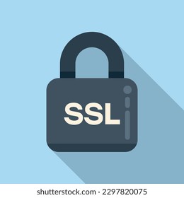 SSL certificate padlock icon flat vector. Network security. Web data