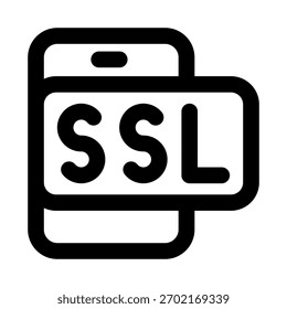 Conjunto de Ícones de Linha Profissional de Certificado SSL. Ilustrações vetoriais modernas que representam a segurança, a criptografia, a privacidade e a confiança digital do site.
