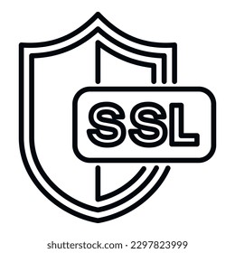 SSL certificate shield icon outline vector. Safe data. Safety security