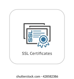 SSL Certificates Icon. Flat Design.