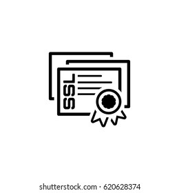 SSL Certificates Icon. Flat Design Isolated Illustration.