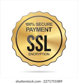 SSL Certified gold and black label vector illustration 