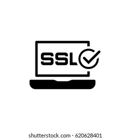 SSL Certified Protection Icon. Flat Design Isolated Illustration.