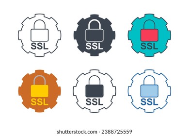 SSL icon collection with different styles. Secure connection icon symbol vector illustration isolated on white background