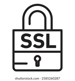 SSL icon Isolated flat vector in outline