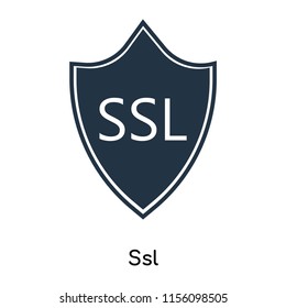 Ssl icon vector isolated on white background, Ssl transparent sign , symbols or elements in filled style