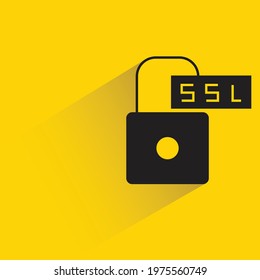 ssl key shadow on yellow background