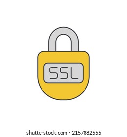 SSL-Sperrsymbol in Farbe Symbol einzeln auf weißem Hintergrund 