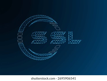 SSL low poly letter logo vector design. SSL lower poly logo design. Low poly logo.