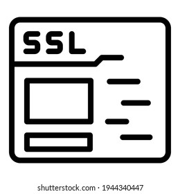 Icono de protección Ssl. Esquema ssl proteger icono vector para el diseño web aislado en fondo blanco