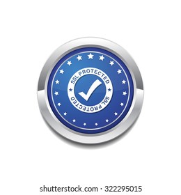 SSL Protected Blue Vector Icon Button
