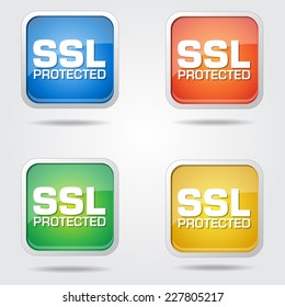 SSL Protected Colorful Vector Icon Design