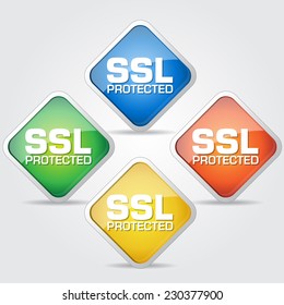 SSL Protected Colorful Vector Icon Design