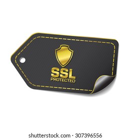 SSL Protected golden Vector Icon Design
