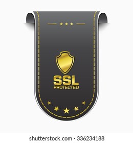 SSL Protected golden Vector Icon Design