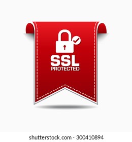 SSL Protected Red Vector Icon Design