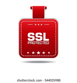 SSL Protected Red Vector Icon Design